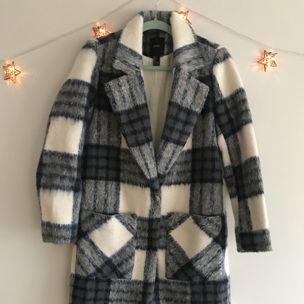 Plaid full-length coat